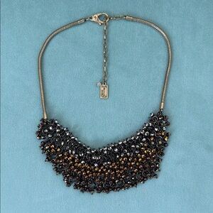 Black and Bronze Metallic Choker Necklace